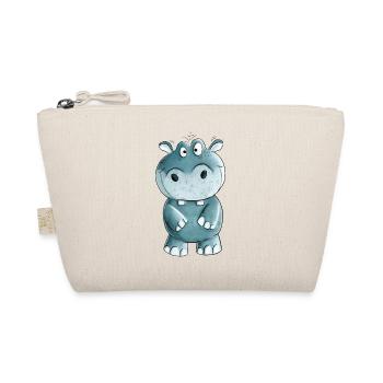 Blue Hippo I Wildlife Comic - Organic Pouch - nature - Front