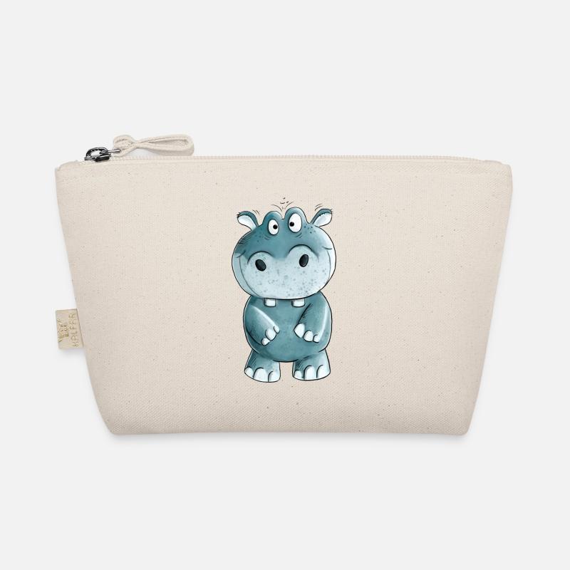 Blaues Nilpferd I Wildtiere Comic Bio-Täschchen