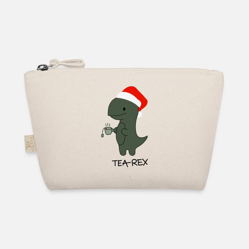 Tea-rex mit Weihnachtsmütze - Bio-Täschchen - Natur