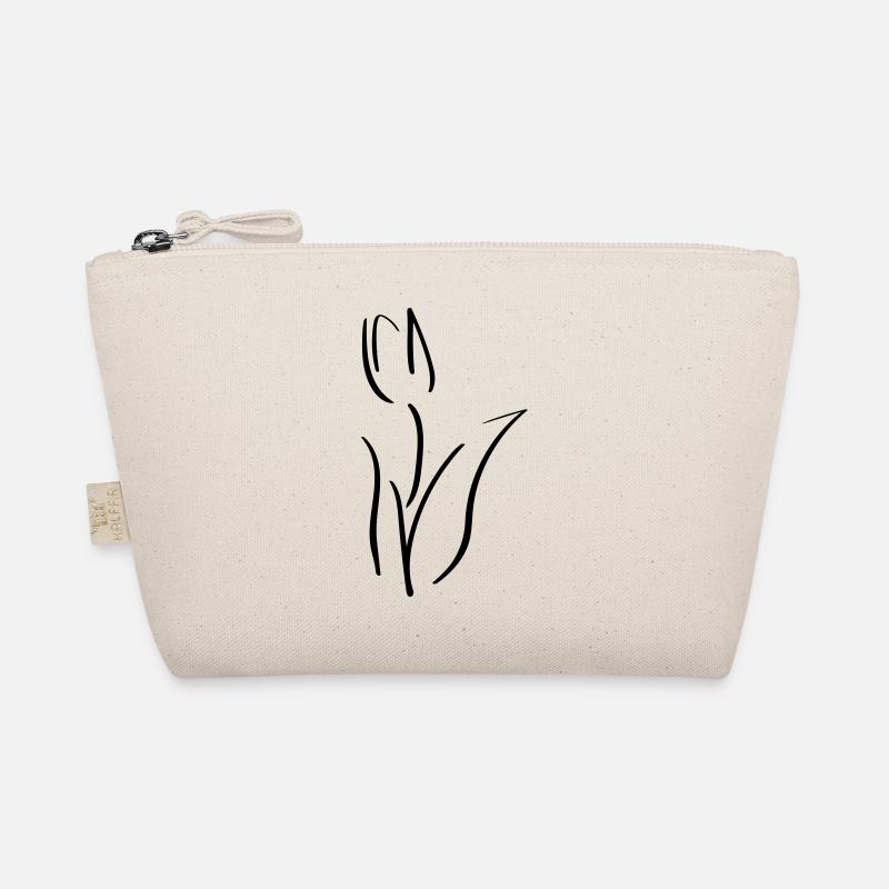 Tulpe Line Art - Minimalistisch - Bio-Täschchen - Natur
