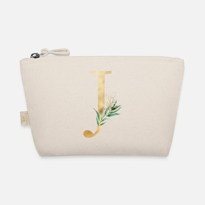 Customizable Monogram J Botany - Organic Pouch - nature