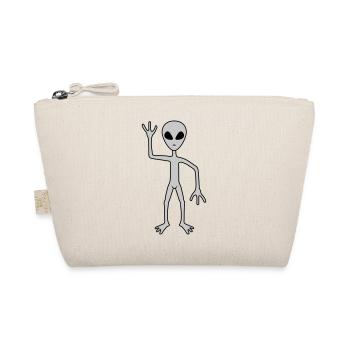 Science Fiction Alien winkt - Bio-Täschchen - Natur - Vorne