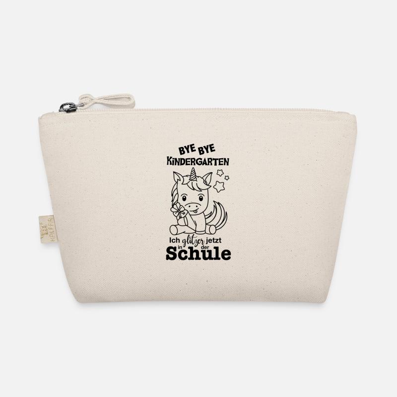 Schulkind Einhorn (schwarz) - Bio-Täschchen - Natur