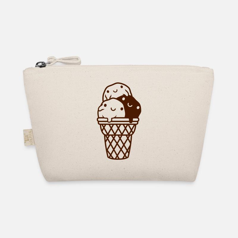 Cute 3 ice cream balls waffle Organic Pouch