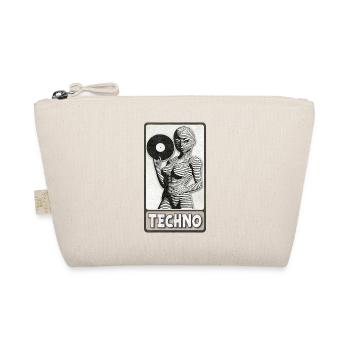 Sexy woman DJ with a vinyl record in her hand. - Organic Pouch - nature - Front