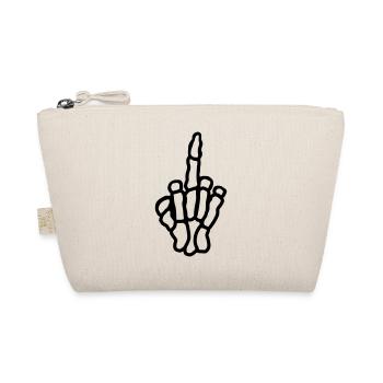 Frech Mittelfinger Knochen Hand - Bio-Täschchen - Natur - Vorne