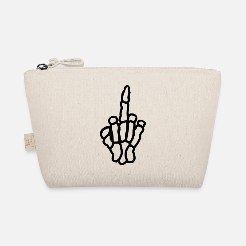 Frech Mittelfinger Knochen Hand Bio-Täschchen