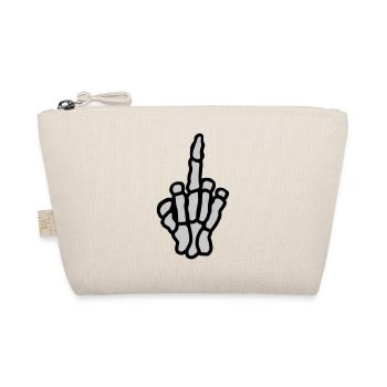 Mittelfinger Knochen Hand zeigen - Bio-Täschchen - Natur - Vorne
