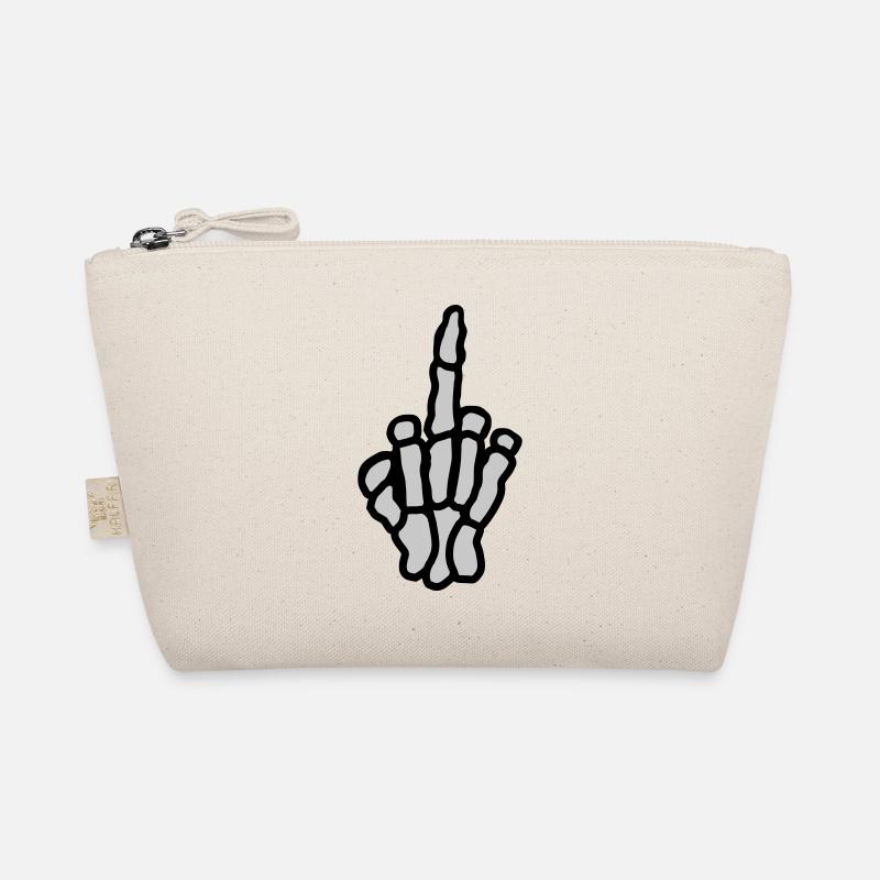 Middle finger bone hand show Organic Pouch