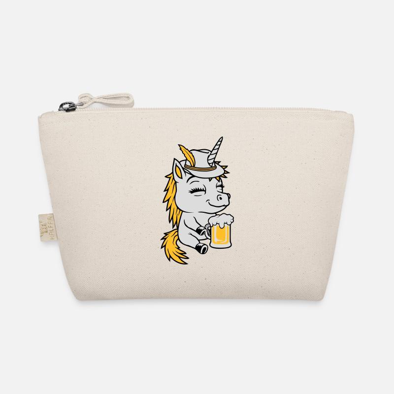 Bier trinkendes sitzendes Einhorn Bio-Täschchen