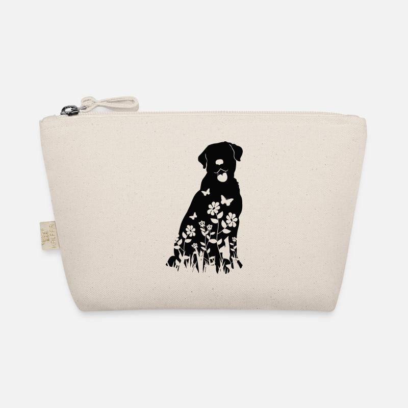 Labrador Blumenmuster Silhouette Hund Lover Geschenk Bio-Täschchen