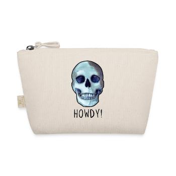 Crâne disant HOWDY! humour noir drôle - Trousse biologique - nature - Devant