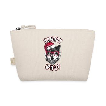 Hungry Wolf – Grumpy Christmas Wolf - Organic Pouch - nature - Front