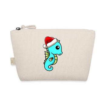 Seahorse Comic Christmas - Organic Pouch - nature - Front