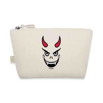 Evil Devil Face Design - Organic Pouch - nature - Front