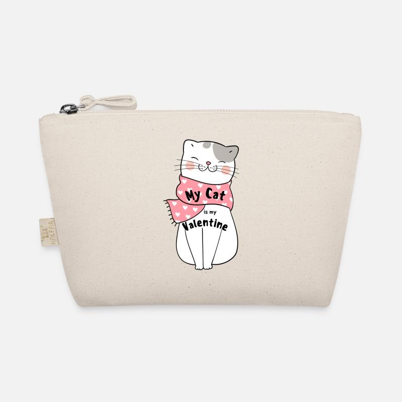 my cat ist mu valentines - Bio-Täschchen - Natur
