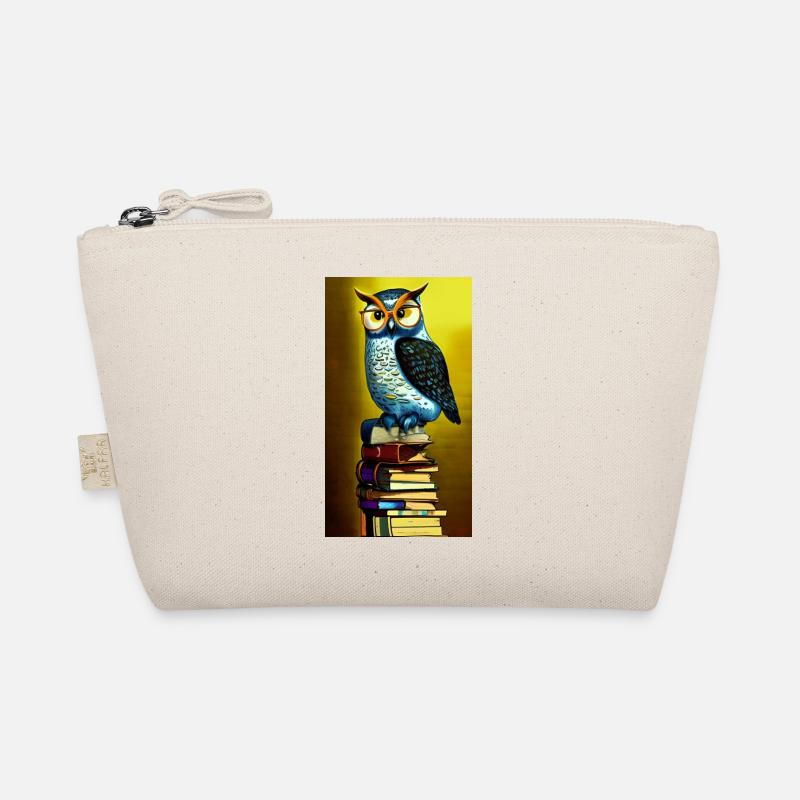 Comic Cartoon Creepy Bookworm Book Stack Organic Pouch