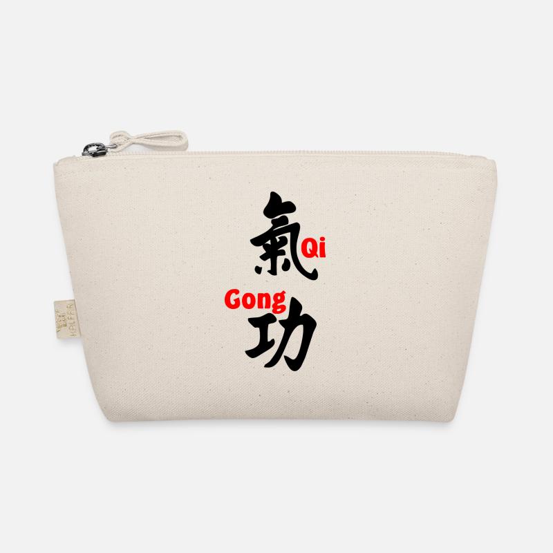 QI gong script avec texte en rouge vertical - Trousse biologique - nature