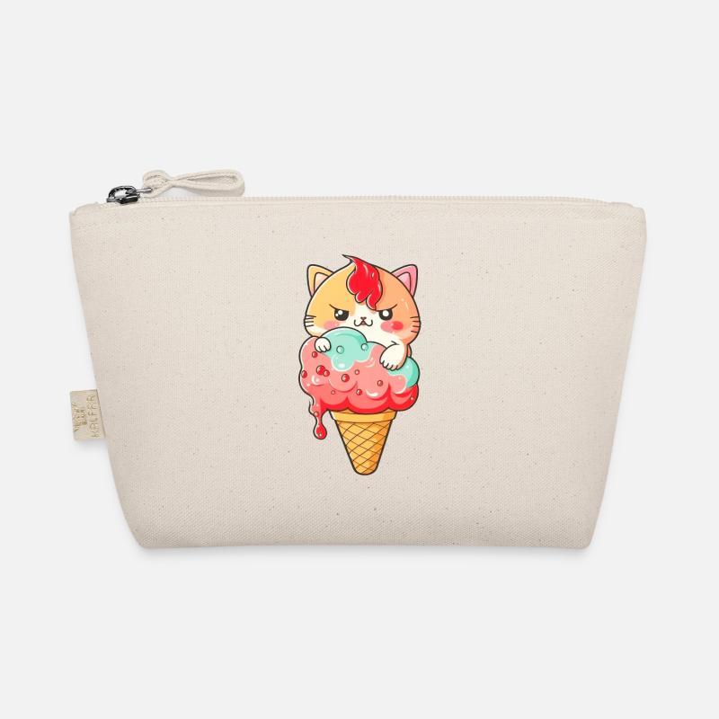 Süßer Katzen-Eiscreme-Print Organic Pouch