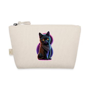 petit chat noir et lumiere fluo - Trousse biologique - nature - Devant