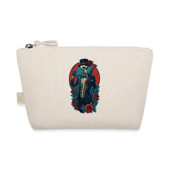 Skeleton with suit and hat and roses Cool Comic - Organic Pouch - nature - Front