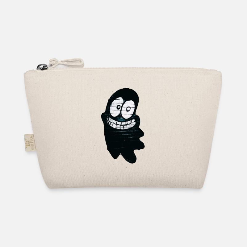 Funny smiling ghost in black Organic Pouch