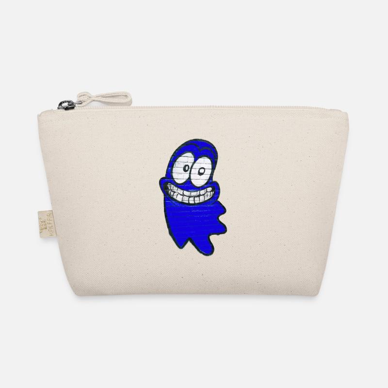 Funny smiling ghost in blue Organic Pouch