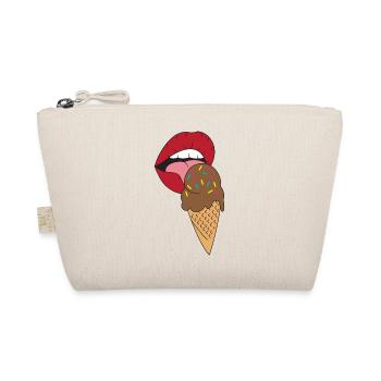 Red lips licking ice cream - Organic Pouch - nature - Front