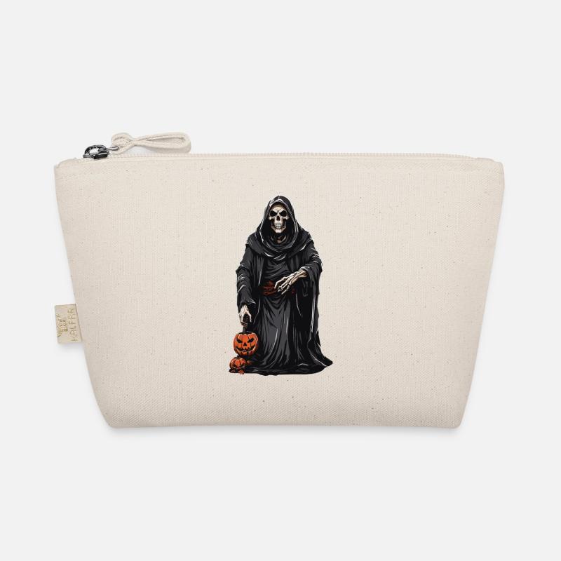 Death with Halloween Pumpkin Lantern Design Organic Pouch