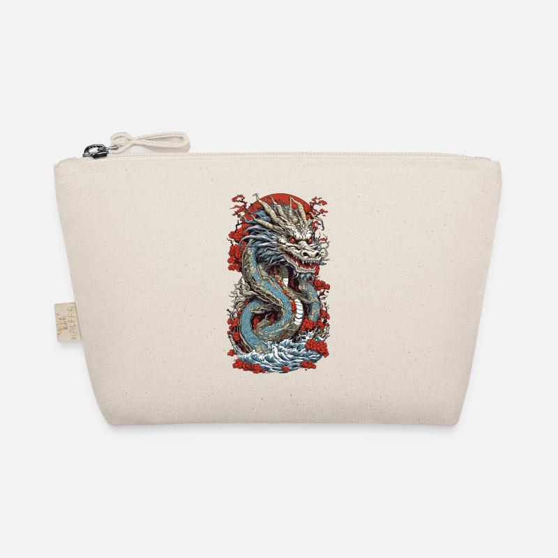 Drachen Mystik im Ukiyo-E Farbholzschnitt Design Bio-Täschchen