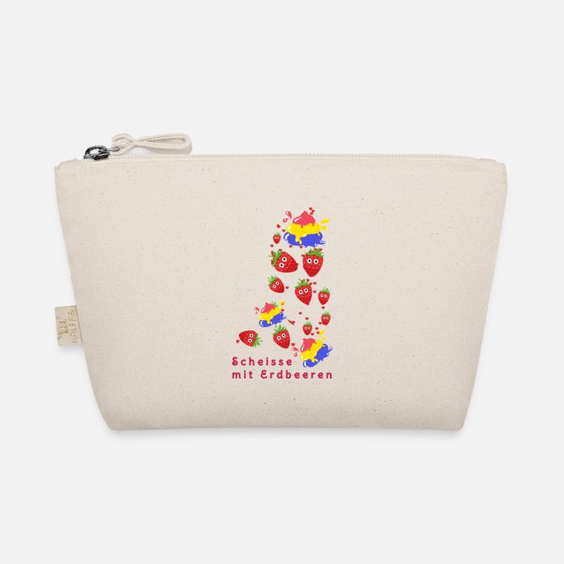 Erdbeeren, Erdbeere, Farbe,scheisse mit Erdbeeren Bio-Täschchen