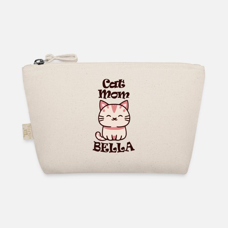Bella Surname First name with cat Organic Pouch