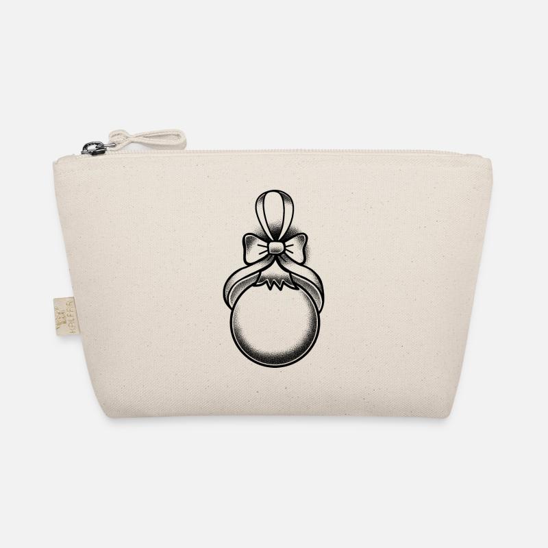 Dunkle Weihnachtskugel im Tattoo-Stil Bio-Täschchen