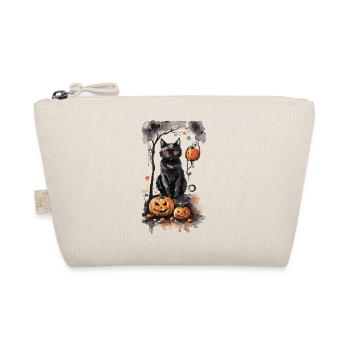 Halloween sorcière chat et citrouilles amant Design - Trousse biologique - nature - Devant
