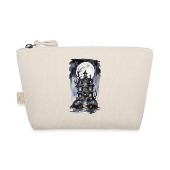Halloween Full Moon Witch House Horror Design - Organic Pouch - nature - Front