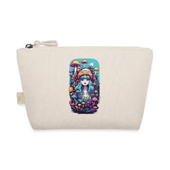 Festival Fantasy Psychedelic Goa Mushroom Girl - Organic Pouch - nature - Front