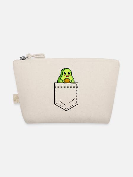 Shirt pocket with sweet avocado - Organic Pouch - nature - Front