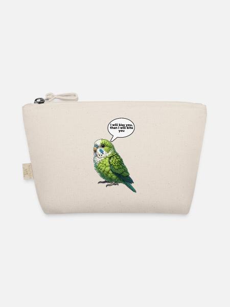 Papageienvogel Grüner Papagei - Bio-Täschchen - Natur - Vorne