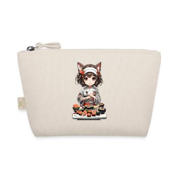 Kawaii Katzen Girl Sushi Kemonomimi Anime Design - Bio-Täschchen - Natur - Vorne
