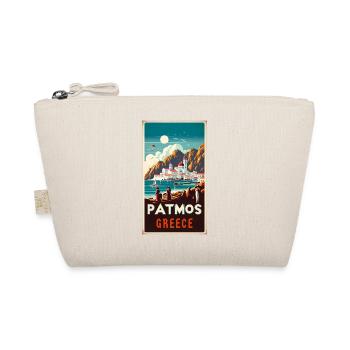Patmos Greece vintage holiday design - Organic Pouch - nature - Front