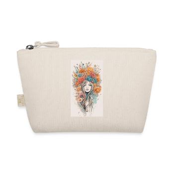 Floral Elegance: Captivating Faces in Bloom - Organic Pouch - nature - Front