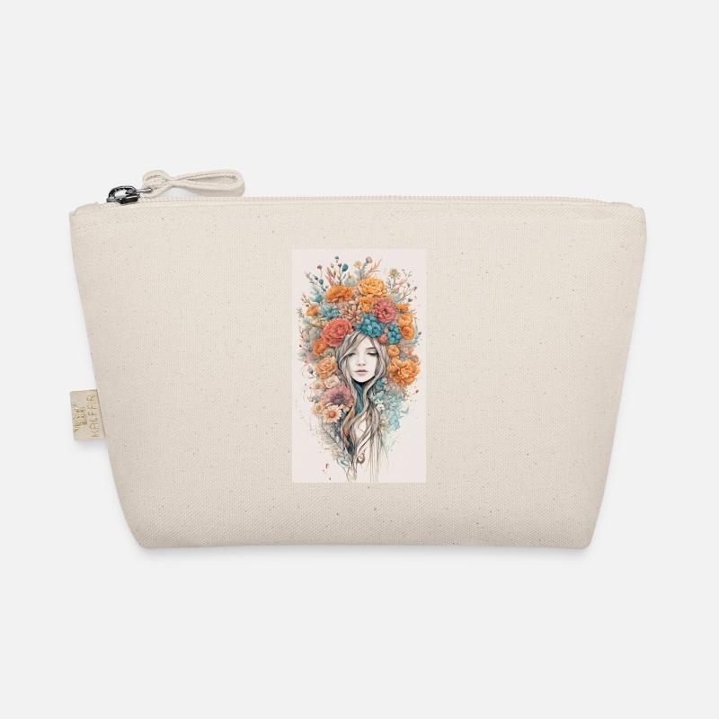 Floral Elegance: Captivating Faces in Bloom Organic Pouch