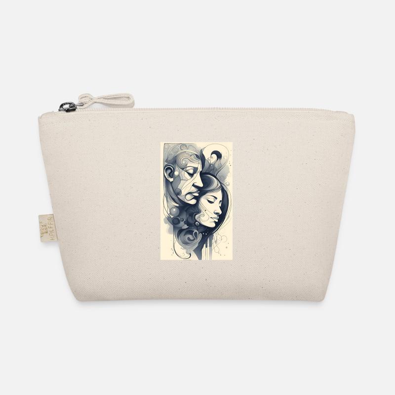 Abstract couple faces in ink Organic Pouch