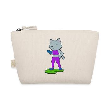 Katze Bodybuilder Hantel Bodybuilding - Bio-Täschchen - Natur - Vorne