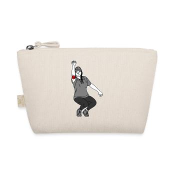 Petanque Spielerin Rechtshänderin - Bio-Täschchen - Natur - Vorne