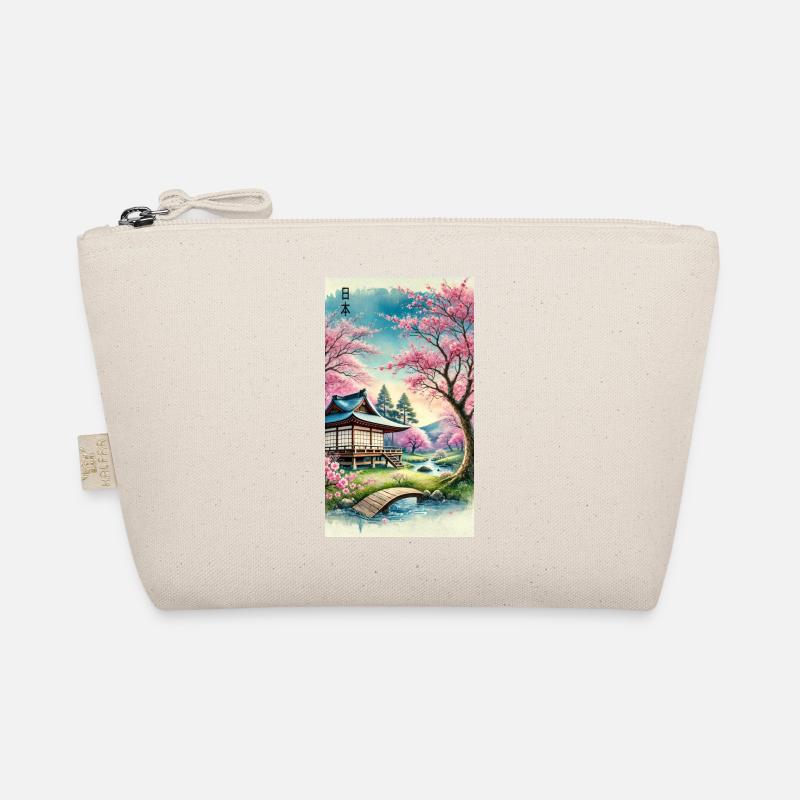 Japan Kirchenblüten Otaku Design - Bio-Täschchen - Natur