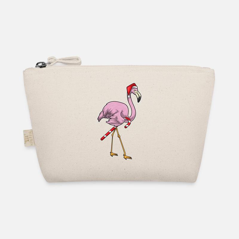 Flamingo Christmas Candy Cane Organic Pouch