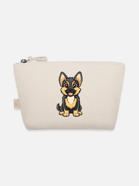 German Shepherd Hund Comic Niedlich - Bio-Täschchen - Natur