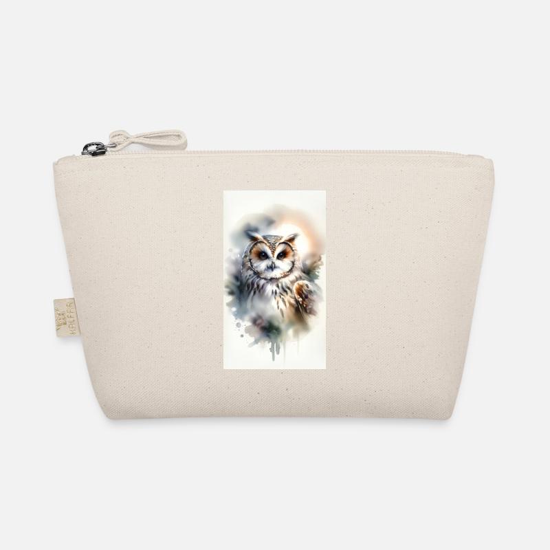 Eule im Aquarell Bio-Täschchen