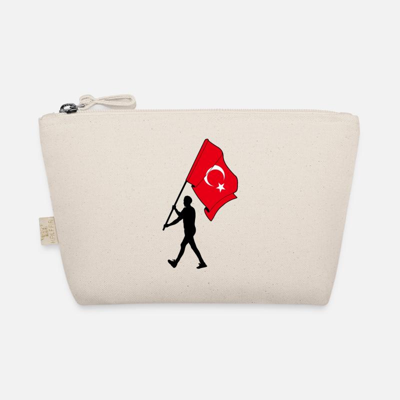 Flag Turkey Man Walking Organic Pouch